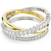 Swarovski Hyperbola Anello, Gioiello Versatile per Occasioni Speciali con Zirconia, Pietre Sfavillanti a Taglio Misto, Montatura a Griffe, Mix di Finiture, Taglia 60