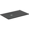 Ideal Standard - Ultra Flat S+, Piatto doccia rettangolare ultrasottile in resina effetto pietra, 160x100cm, Ideal Solid, Scarico lato corto, Nero