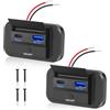 Thlevel Dual Presa USB per Caricabatteria da Auto QC3.0 36W e PD3.0 55W Tipo C di Ricarica Rapida Con Interruttore per 12V 24V Camper Barche e Moto Marine