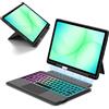 VANKEYPAD Custodia con Tastiera per 11 pollici Samsung Galaxy Tab A11+ Plus/A9+ Plus : Retroilluminazione arcobaleno Custodia per tastiera, Italiano ‎QWERTY Staccabile Tastiera con Touchpad, Nero