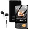 AGXOV 64GB Lettore MP3 Bluetooth, MP3 Lettore Musicale con Cuffie, Dittafono, Suono HiFi, Schermo a Colori da 2,4 Polliciideale per Sport, Nero