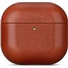 Haobobro [Custom Series] Custodia in pelle per AirPods 4 di quarta generazione - Cover AirPods 4 - Realizzata a mano in vera pelle - Protezione Full Body : Case Antiurto - Marrone