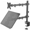 VIVO - Supporto da scrivania per monitor e laptop da 13 a 32, completamente regolabile, con opzione anello passacavo, adatto per laptop fino a 17 (STAND-V002C)