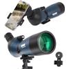 BOSSDUN Telescopio ultra HD 25-75 x 70, doppia messa a fuoco, impermeabile, obiettivo FMC, prisma BAK4, custodia, treppiede, caccia, bird watching, paesaggi selvatici (blu)
