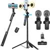 YUANRAN Creator di Contenuti per YouTube - Kit di Vlogging per iPhone/Android, Treppiede di Seguimento Facciale Automatico da 178 cm per iPhone con Luci e Microfoni Wireless, Kit di Avvio per TikTok/YouTube