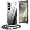 OLEPHY Trasparente Cover con Cordino per Samsung Galaxy S26+ 5G, Morbida Custodia con Regolabile Collana, [Antiurto] [Rimovibile] Case con Laccio Tracolla, Nero