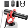 Neewer KM17 Microfono USB C, Mic Video Plug e Play con Cancellazione Rumore e Supporto Antiurto, Mini Microfono Compatibile con iPhone Telefono Android PC DJI Osmo Pocket 3 Insta360 Action Camera
