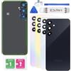 Eonpam Scocca Vetro Posteriore Sostituzione per Samsung Galaxy A55 SM-A556 Originale Coperchio Copribatteria con Vetro Fotocamera+Ricambio Kit (Nero)