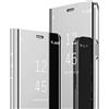Ysnzaq Specchio Design Case per Samsung Galaxy S20 FE, Bookstyle Clear View Makeup Standing Cover Antiurto Custodia per Samsung Galaxy S20 FE. Mirror Silver