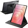 JETech Custodia Rotante per Samsung Galaxy Tab S11 Ultra con Porta S Pen, Cover Supporto Protettivo con Rotazione a 360 Gradi e Retro Trasparente, Auto Svegliati/Sonno (Nero)