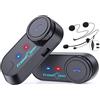 FreedConn Cuffie per casco moto 2 vie, 800 m, interfono con microfono 2 in 1, compatibili caschi integrali, radio FM/impermeabili