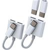 Kefiany Adattatore USB C Auricolare (Set di 2) Kefiany per Apple IPhone16 15 Pro Max, Samsung S23/S24, iPad e altri dispositivi USB-C, Audio ad alta fedeltà con chip DAC, Ricarica rapida e suono stabile