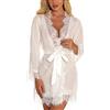 RSLOVE Sexy Lingerie Robe Lace Kimono Babydoll Lingerie da sposa Mesh Cover Up Red XL