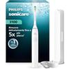 Philips Sonicare Serie 3100 - Spazzolino elettrico sonico con sensore di pressione, 3 intensità, EasyStart, SmarTimer, autonomia 14 giorni, custodia, bianco, HX4033/21, [Nuovo]