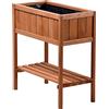 dobar Fioriera Alta in Legno, con mensola, aiuola, Letto Caldo per Verdure ed Erbe aromatiche in Giardino e Balcone, Marrone, 76 x 40 x 80 cm, 58250e