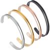 UNICRAFTALE 4 pz 4 colori Braccialetti Vuoti A Forma di C Polsini Scanalati In Acciaio Inossidabile Braccialetto Aperto Vuoto Braccialetto per Capelli per Intarsio Fai Da Te Argilla Strass Pavimenta