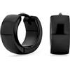 Bling Jewelry Nero Argento Rosa Tono Oro Placcato Semplice Pianura Kpop Huggie Orecchini A Cerchio Per Gli Uomini Per Le Donne Per L'Adolescenza In Acciaio Inox