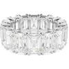Swarovski Matrix Vittore Anello, Gioiello Versatile per Occasioni Speciali con Zirconia Bianchi, Pietre Scintillanti a Taglio Baguette, Placcatura in Tonalità Rodio, Taglia 60