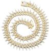 HALUKAKAH Diamante Catena d'oro per Uomo Iced Out,19MM Disegno della Spina Placcato in Oro Reale 18k Collana 45cm,Completo Cz Taglio a Diamante Set di Punte,Regalo per Lui