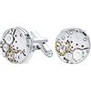 Bling Jewelry Meccanico Steampunk ingranaggi in movimento ruota solida camicia gemelli per gli uomini argento tono oro in acciaio inox cerniera proiettile indietro