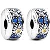 Annmors 925 Sterling Silver Clips Distanziatore Catena di Sicurezza Ferma Ciondoli Ciondolo in Vetro di Murano per Donna Bracciale Collana Gioielli Regalo