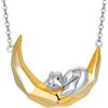 TANGPOET Collana con volpe Collana con ciondolo a forma di animale in argento sterling 925 con ciondolo a forma di luna Gioielli con collana a forma di luna Volpe Regali per donne Moglie Fidanzata
