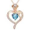 CDE Collana Donna Cuore Regalo Gioielli Donna Pendente Argento S925 Placcata Oro con Pietra di Nascita per Festa Della Mamma Compleanno San Valentino per Lei Mamma Fidanzata Moglie con 5A Cubic Zirconie