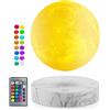 UVEHAS Lampada lunare galleggiante - Lampada lunare levitante ha 16 colori LED modalità di illuminazione filatura stampa 3D Luna luce magnetica levitazione luci notturne, Regali, decorazione della stanza