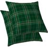 ggaimwf Fodere per cuscini scozzesi Agriturismo Cuscini a quadretti per divano Percalle verde Fodera per cuscino Effetto Lino Cuscini rustici per Camera Soggiorno Doppia facciata 45x45cm Set di 2