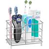 Yoassi Portaspazzolini in Acciaio Inossidabile da Bagno, Organizer Multiusi per Lavabo per Spazzolini Eletrici Dentrificio Detergenti Rasoi Cestino Accessori da Bagno Materiale Anti Ruggine 6 Sezioni