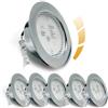 Sweier Faretti Led da Incasso per Cartongesso Dimmerabili 230V, 5W 480LM Faretti LED per Mobili 20mm Ultrapiatti, 4000K Bianco Caldo Faretti da Soffitto Foro 55-58mm per Cucina Soggiorno, Set da 6