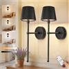 Ketom 2 Pezzi Applique da Parete Interno Senza Fili, Lampada da Parete Interno Ricaricabile con Telecomando, Lampada da Muro a Batteria, Dimmerabile, 3 Temperatura Colore, Timer, Asta Lunga
