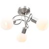 vidaXL Lampadario Paralume per 3 Lampadine E14 Luci da Interno Lampada Plafoniera Illuminazione Soffitto in Ceramica a Coppa Bianco