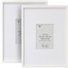 Framelane Set di 2 cornice 30 x 40 bianco in rovere FSC con vetro acrilico antigraffio e antistrappo - Telaio con passepartout e montaggio verticale o orizzontale