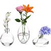 KMERCE 3 vasi per fiori in vetro,piccoli vasi decorativi,design trasparente,decorazione per centrotavola,matrimonio,campo,battesimo,compleanno,regalo festa della mamma,altezza 6 cm,9 cm e 12 cm