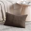FDTERN Federe Cuscini Marrone Scuro 35x55 per Divano in Velluto a Coste Moderno Morbido Motivo a Croce Decorativa Copricuscini con Cerniera Invisibile per Divano Camera da Letto