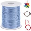 LEREATI 2.5mm Filo Nylon per Braccialetti, 100m Cordoncino per Braccialetti Cordoncino Natalizio Coda di Topo Cordoncino, Macrame Corda per Collane Perline Gioielli Fai da Te (Blu Cielo)