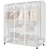 QH7 Copertura trasparente per appendiabiti antipolvere con 2 cerniere durevoli/protezione impermeabile per abbigliamento S (120 x 50 x 150 cm)