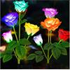 DooYard Luci solari da giardino - Versione aggiornata per esterni, luci a rosa che cambiano 7 colori per cortile, decorazione da giardino, pannello solare ingrandito, fiore di rosa più realistico
