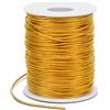 LEREATI Filo Nylon per Braccialetti 1.5mm x 100m Cordoncino Natalizio Cordone di Raso, Cordino per Borse Uncinetto, la Creazione di Gioielli, Fai da Te, Collane, Perline (Dorato)