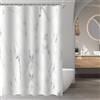 Lerores Tenda da doccia 120 x 180 cm, in marmo, orlo appesantito, antimuffa, impermeabile, lavabile, in tessuto di poliestere, con 8 occhielli e anelli per tenda da doccia, per bagno, vasca da bagno