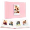 Ruibytree Album Fotografico Premium per Instax Mini, 64 Tasche, Rosa