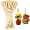 BambooMN 100 Stuzzicadenti In Bambù Da 15 Cm Con Estremità Gialla - Per Spiedini Di Frutta, Salumi E Finger Food