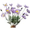 Urier Fiori artificiali di papavero, ranuncolo, fiori di seta con steli, steli di fiori finti per matrimoni, feste, giardino, esterni, interni, decorazione per tavolo (6, viola)