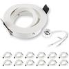 SEBSON Faretto da Incasso incl. Portalampada GU10 - Foro di Montaggio ø75mm (min. 73mm, max. 77mm) - Faretti da Soffitto Orientabile ø84mm - Set di 12