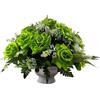 DRW Centro Fiori Artificiali Cimitero, Santi, Chiese, Anniversari, Cerimonie, Matrimoni Rotondo con Rose Verdi 37x50 cm