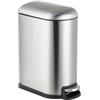 Relaxdays Cestino Relax, 10L, Chiusura SoftClose, Secchio Estraibile, cosmetico con Coperchio, Argento 39x18.5x31.5 cm