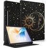 Uppuppy Custodia per Samsung Galaxy Tab S8 Plus/ S7 Plus/ S7 FE da 12,4 pollici donne carine ragazze Folio Moon Sun Teen Boys Nero Design Cover per Samsung Tablet S8 Plus 2022/S7 Plus 2021/S7 FE 5G