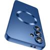 LEKEVO Magnetic for Samsung Galaxy S25 Plus Case [Compatible with MagSafe][Built-in Camera Lens Protector] Slim Soft Silicone Bumper Shockproof Metallic Luster Phone Shell (Blue)