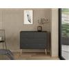 Dmora - Cassettiera Tiffany, Settimino multiuso, Comò camera da letto, Mobile con cassetti, 99x39 h82 cm, Grigio